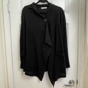 Alchemy Thread Single Button Cardigan Sweater w/Pockets Women's L Black